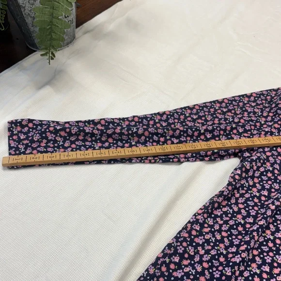 Madison Navy Long-Sleeve Tee with Pink Floral Print - Picture 3 of 7